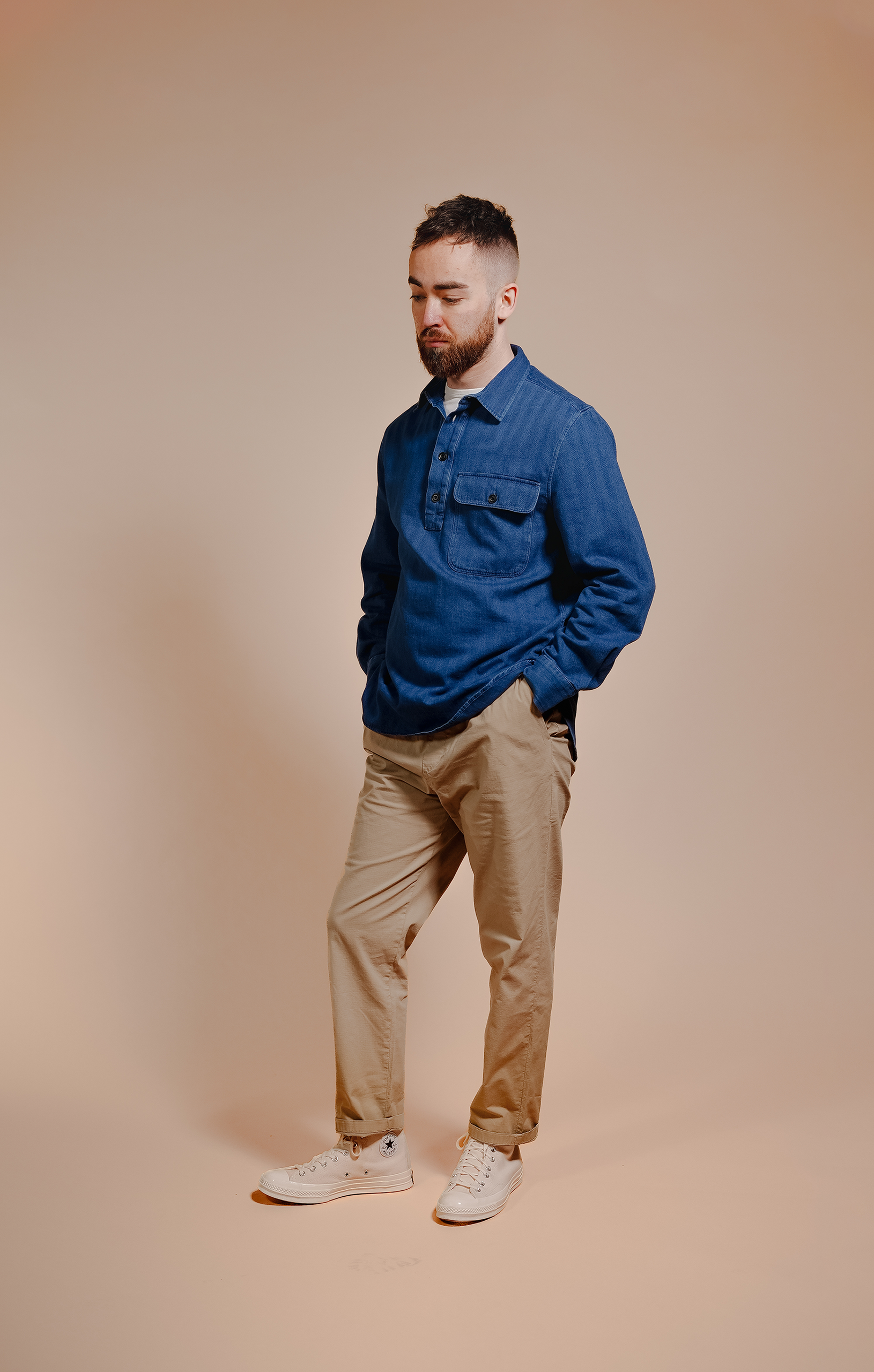 Washed Indigo Popover Shirt