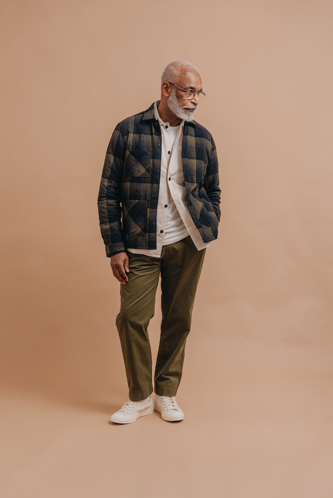 Shadow check atelier overshirt ethical sustainable f t form thread