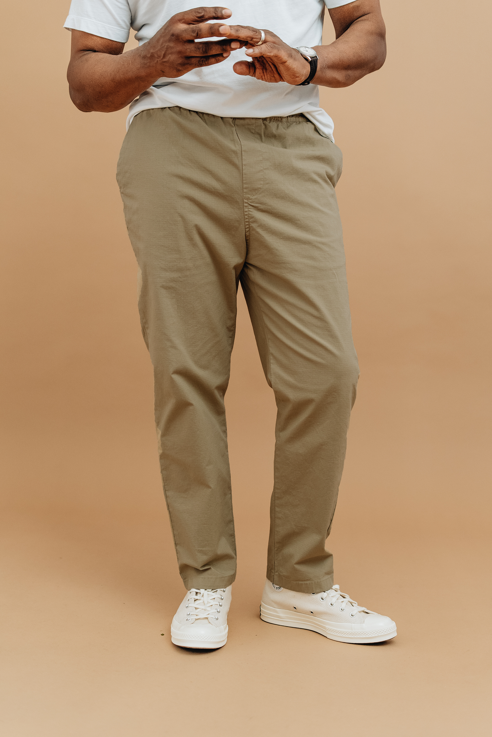 Organic Cotton Ripstop Trousers - Mens Pleated Trousers - F&T